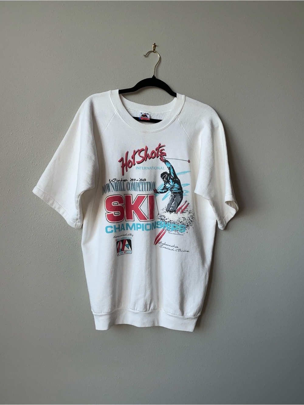 Vintage 80s Ski Short Sleeve Sweatshirt